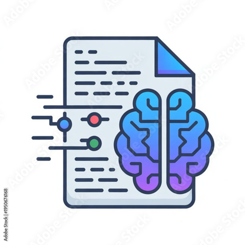 digital twin technology building flat vector icon, virtual simulation AI concept, isolated on white background