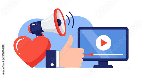 Hand giving thumbs up to computer screen.