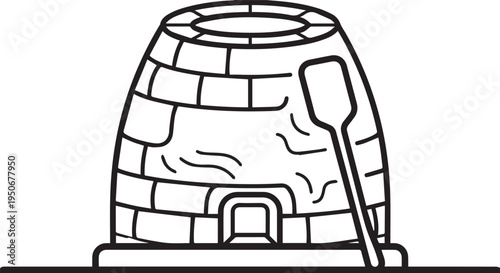 traditional azerbaijani tandir clay oven icon isolated on white background