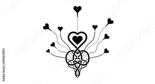 intricate celtic heart knot design with sprouting hearts symbolizing eternal love growth and deep connection ideal for decorative art.