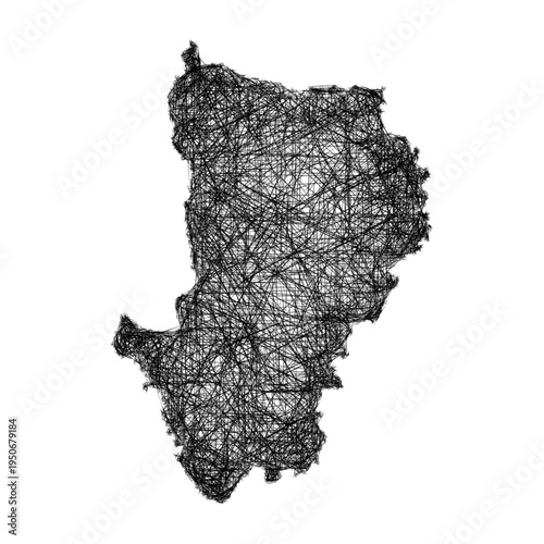 Sketch Dhaka outline map design
