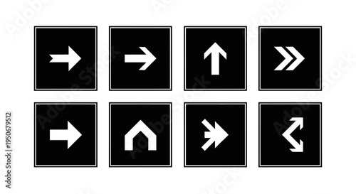 Free Download set of black and white arrow icons for navigation and direction a modern graphic resource for web and app design. - GFXLoad