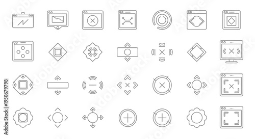 ui ux control icons for modern app and web interface design illustrating scaling and window management functionality