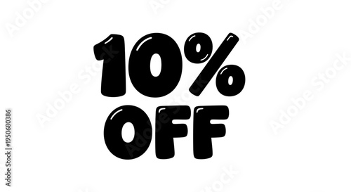 10 percent off sale discount graphic for advertising promotions and marketing campaigns on a clean white background