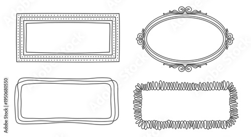 a collection of hand drawn doodle frames and borders perfect for adding a whimsical touch to invitations or creative design projects.