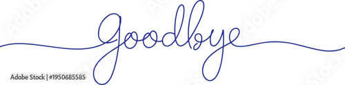 Blue Goodbye Calligraphy Word Art farewell parting
