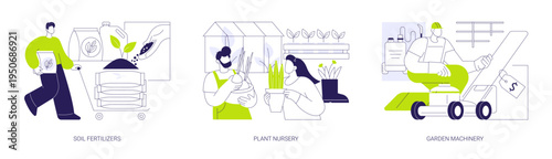 Garden supplies isolated cartoon vector illustrations se