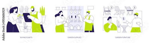 Garden center isolated cartoon vector illustrations se