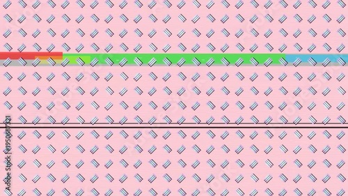 Colorful Digital Lines on Pink Background.