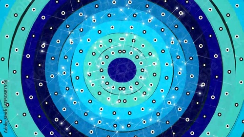 Blue Circular Pattern with Dots Animation.