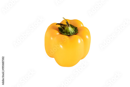 Fresh Yellow Bell Pepper Over Transparent Background