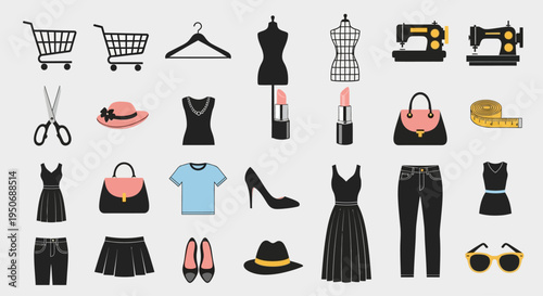 Fashion clothing and accessories collection.