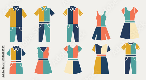 Colorful assortment of clothing items.