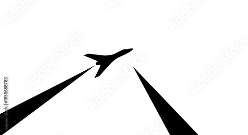 a sleek black fighter jet with exhaust trails soaring upwards symbolizing speed power and aviation technology