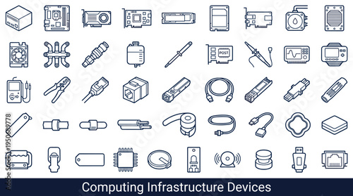 Edge computing modules, accelerator boards, liquid cooling parts, diagnostic tools and connectivity components used in modern