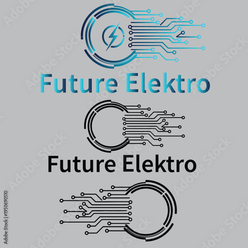 Future elektro logo silhouette isolated on transparent background