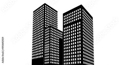 black city buildings with white windows a modern urban architecture silhouette for corporate and business design projects.