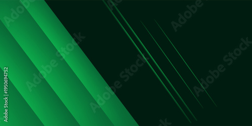 Geometric Green Background with Diagonal Stripes and Gradients. Vector Minimalist Backdrop for Traditional Irish St.