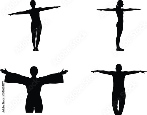 Silhouette figures with arms outstretched
