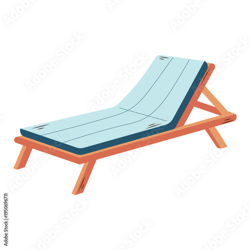 Beach lounge chair illustration – summer sunbed for vacation resort vector