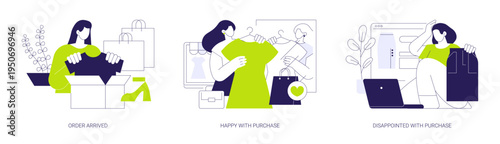 Online store delivery isolated cartoon vector illustrations se