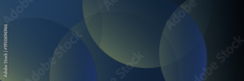 Abstract background with a dark blue background featuring overlapping translucent circles. Blue and yellow hues create a smooth texture. Minimal abstract circles vector gradient background