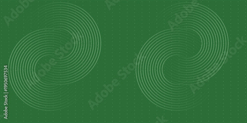 Modern bright green gradient background with glowing neon circle lines element and halftone dot abstract. vector modern design background eps10