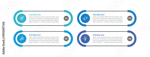 Business infographic template with 4 options, steps or processes	