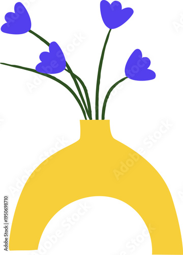 Vase With Flower Stems Modern