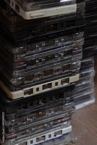Tableau sur toile Stack of cassettes