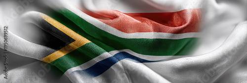 South Africa flag textured sphere on a white. Gritty surface. Representing national identity. Unity. And the spirit of a democratic nation. Africa