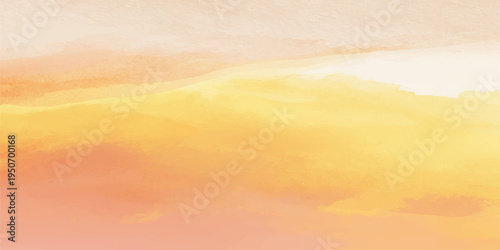 Abstract dreamy and vibrant watercolor, a seamless gradient of soft orange and yellow hues, evoking warmth and serenity, painted onto textured paper, offering an aesthetic touch of artistic elegance.