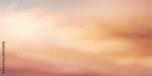 Abstract dreamy watercolor painting featuring a mesmerizing canvas of pastel clouds, bathed in a warm, ethereal glow.  A delicate sky scene evoking a sense of tranquility and serenity.