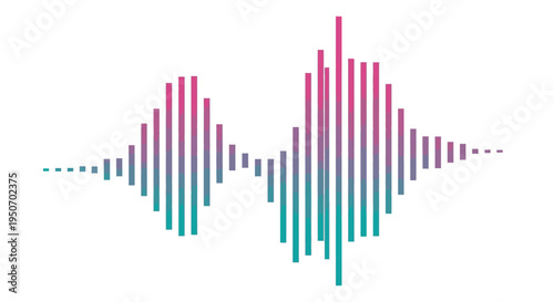 Abstract sound wave visualization with vibrant gradient colors, representing audio, music, or technology
