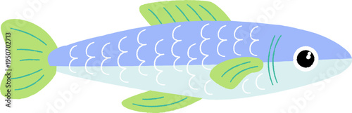 Hand Drawn Sardines Crayon Fish