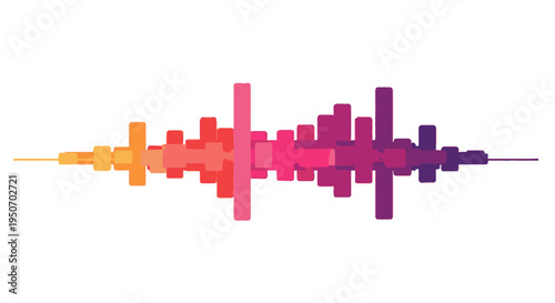 Abstract audio waveform visualization with vibrant gradient colors representing sound waves and frequency