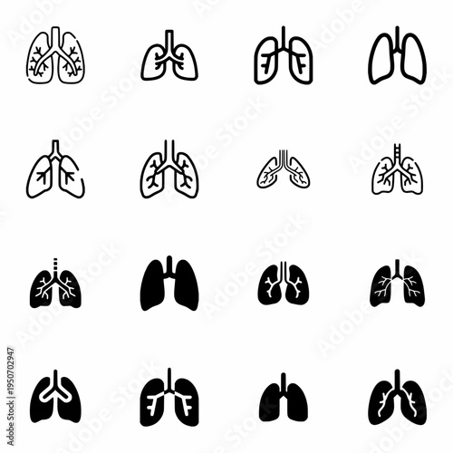 set of icons Lungs