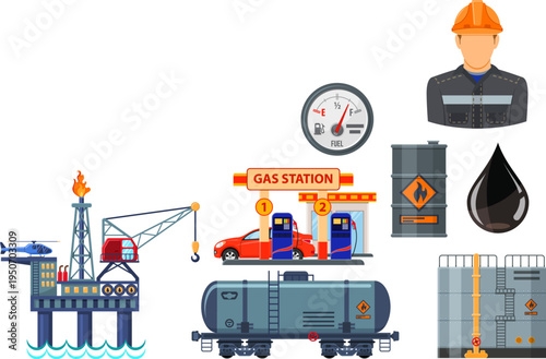 Oil Industry Banner Infographics