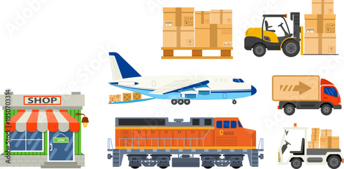 Freight Transport and Logistics Banner Infographics