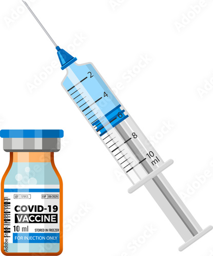 Covid-19 Coronavirus Vaccine and Syringe