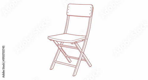 Simple line drawing of a folding ch.air