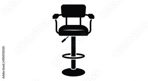 Black barber chair graphic a modern furniture design silhouette