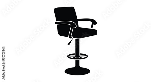 Black office chair depiction with a modern minimalist silhouette