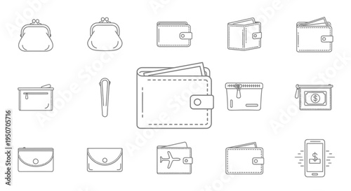 Collection of various wallet designs.
