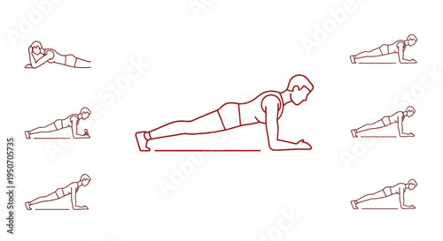 Woman doing various plank exercises.