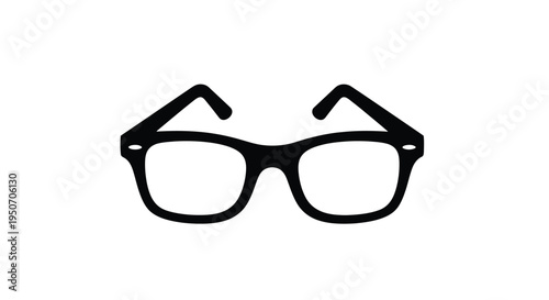 A striking black outline of vintage style eyeglasses silhouette