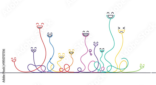 Set of 8 colorful worm illustrations vector