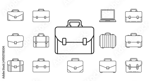 Collection of various briefcases and luggage.