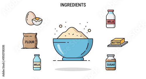 Baking ingredients in a bowl.