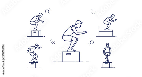 Man jumping on and off boxes.